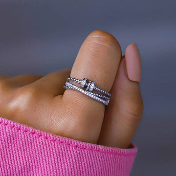 Sterling Silber Angst Spin Ring
