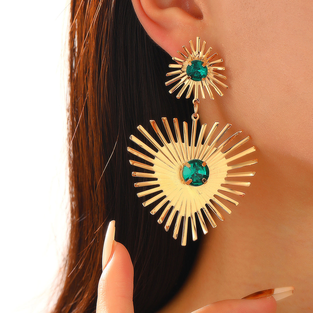 Sunflower Heart-shaped Earrings