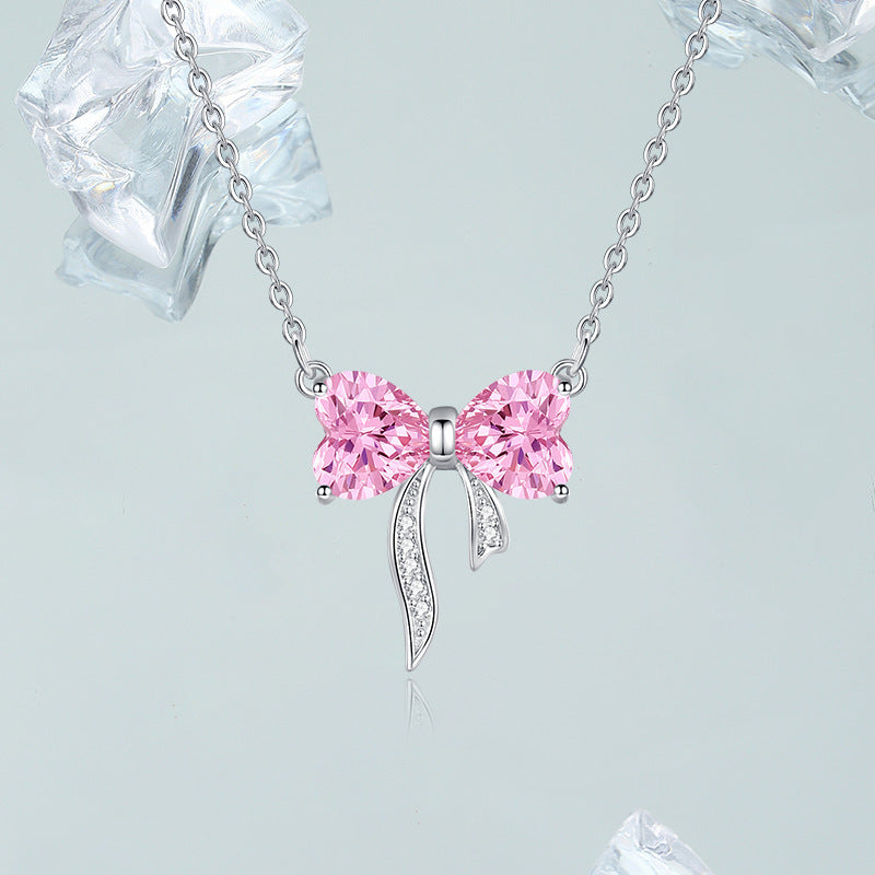 Bow Zircon Necklace