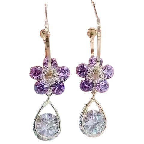 Fashion Flower Crystal Earrings