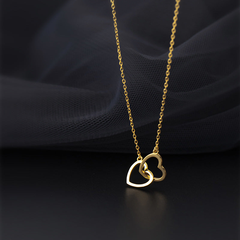 Double Heart Interlock Necklace