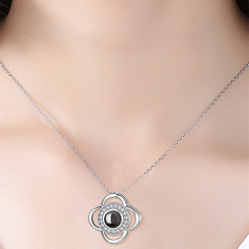 Metal Rose Gift Box Necklace