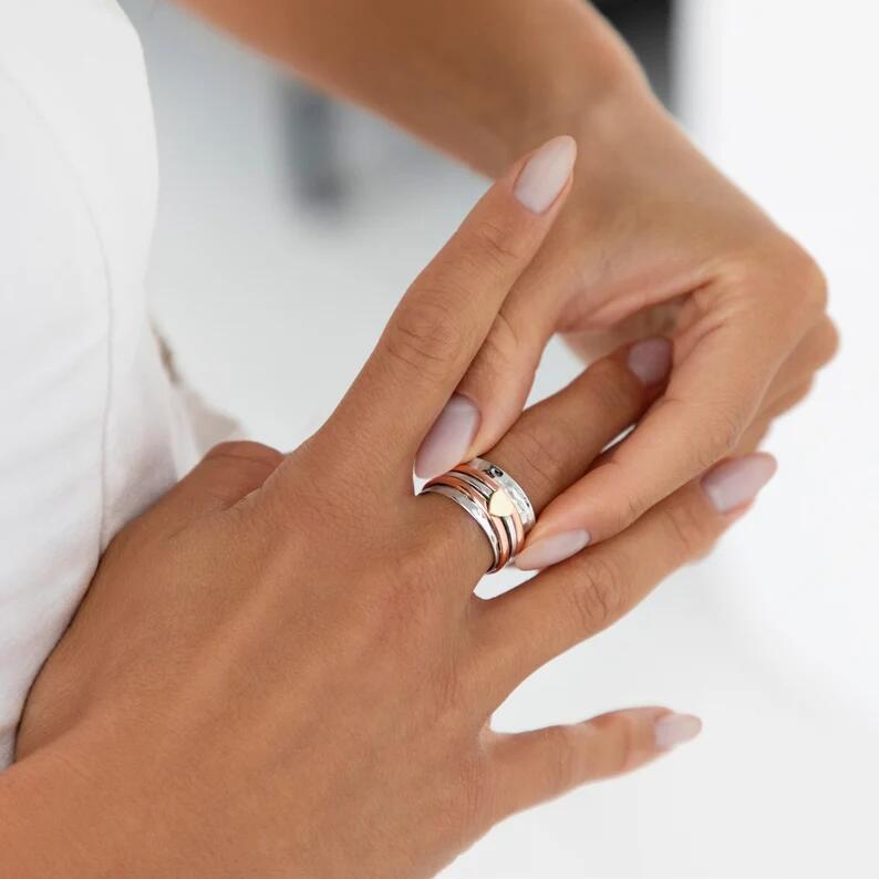 Self Love Spinner Heart Ring