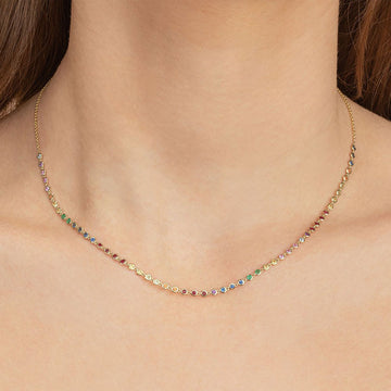 Sterling Silver Rhinestone Clavicle Chain